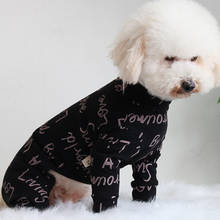 Macacão de cachorro de estimação, macacão de 100% algodão com quatro pés, roupa de cachorro para cães pequenos, pijama de manga comprida, moletom para chihuahua, poodle pug 2024 - compre barato