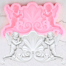 Sugarcraft Angel Baby Border Silicone Mold Relief DIY Party Fondant Cake Decorating Tools Candy Clay Chocolate Gumpaste Moulds 2024 - buy cheap