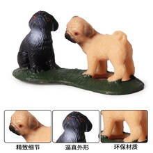 Children's Simulation Static Solid Wild Animal Model Pug Dog Pet Dog Children's Toy Ornaments Collecting Gifts Toy Model 2024 - buy cheap