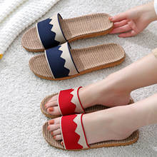 Plus Size Fashion Couples Linen Women Men Slippers 2021 Summer Slip On Slides Indoor Slippers Bohemian Beach Shoes Flip Flops 2024 - buy cheap