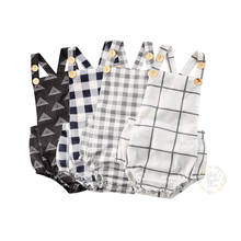 0-24M Newborn Infant Baby Boy Girl Plaid Romper Sleeveless Jumpsuit Overalls Summer Toddler Baby Clothes Costumes 2024 - buy cheap