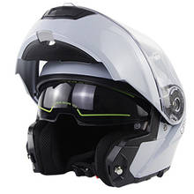 Мотоциклетный шлем на все лицо, серебристый шлем для мотокросса, откидной шлем, гоночный 2024 - купить недорого
