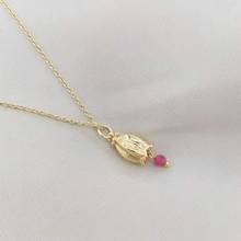 Delicate Faceted Muguet Flower Necklace 14K Gold Filled Neck Chains Ruby Pendants Boho Hand Made For Elegant Women Jewelry 2024 - buy cheap