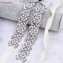 Topqueen-cintos e faixas com aplicação de strass, para noivado, damas de honra, com gravata 2024 - compre barato