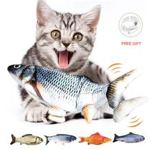 Движущаяся рыба, электрическая игрушка для кошки, зарядное устройство USB, Интерактивная игрушка для жевания кошек, игрушки для жевания, товары для кошачьей мяты, котенок, рыба, шлеп, игрушка для кошек 2024 - купить недорого
