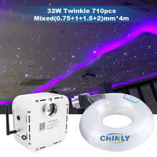 Twinkle 32W Bluetooth Control Remote Fiber Optic Light Starry Sky Effect Ceiling Kit 4m Mixed 710pcs Optical Fiber Cable 2024 - buy cheap