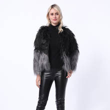 Furry Faux Fur Coat Warm Long Sleeve Coat Jacket Hairy Collarless Overcoat Winter Coat Women Plush Jacket Outerwear 2024 - buy cheap