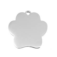 Dog paw cat paw charm pet name tags Stainless Steel mirror polished pendant 50pcs 2024 - buy cheap