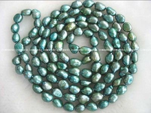 freshwater pearl green baroque 7-9mm necklace 32" 2024 - buy cheap