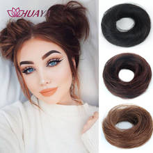 HUAYA Straight Chignon Short Synthetic Hair Extension Chignon Donut Bun Elastic Band Hairpiece For Women 100% Natural Hair 2024 - buy cheap