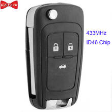 KEYECU for Chevrolet Cruze 2010 2011 2012 2013 2014 2015 Remote Key Fob 3 Button 433MHz ID46 Chip 2024 - buy cheap