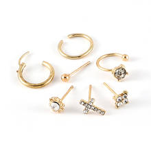 Brincos geométricos de cristal, 7 estilos de pérolas douradas, para mulheres, acessórios para presente, joias boêmias vintage 2024 - compre barato