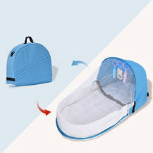 Berço portátil mãe nurisng saco de viagem mosquiteiro bebê cama proteção solar dobrável respirável infantil cesta dormir 2024 - compre barato