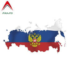 Aliauto Automobile Accessoreis Funny Cartoon Car Sticker PVC Reflective Russian Flag Map Decoration Decal Vinyl,15cm*8cm 2024 - buy cheap