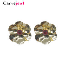 Carvejewl flower stud earrings crystal rhinestone daisy earrings for women jewelry girl gift new fashion statement earrings hot 2024 - buy cheap