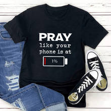 Ora como o seu telefone está em 1% camiseta engraçada unisex manga curta camiseta feminina casual adoração gráfica camisetas 2024 - compre barato
