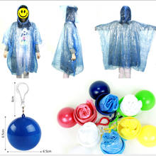 Chuva plástica impermeável da bola do keyring da chuva da emergência de onvenient bola portátil dos ponchos da chuva para adultos descartável extra grossa 2024 - compre barato