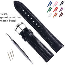 Genuine Leather Watchbands 12/14/15/16/17/18/19/20/21/22mm Watch Steel buckle Band Strap High Quality Wrist Belt Bracelet + Tool 2024 - buy cheap