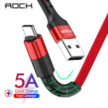 ROCK 5A USB Type C кабель для Xiaomi Redmi Note 7 QC 3,0 Быстрая зарядка Type-C мобильный телефон провод USB C кабель для Samsung S10 Дата 2024 - купить недорого