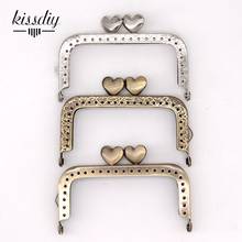 10PCS 8.5cm Heart Head Square Metal Purse Frame Handle for Clutch Bag Coin Kiss Clasp Lock Silver Hardware Bag Accessory 2024 - buy cheap