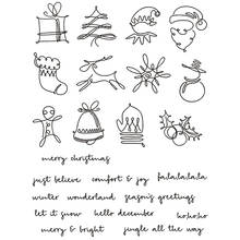 2021 New Merry Christmas Words Clear Stamps Sets and Iris Die Scrapbooking For Crafts Greeting Card Making no Metal Cutting Dies 2024 - buy cheap