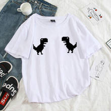 Summer New Harajuku 90s Female Vintage Tshirt Dinosaur Short Sleeve Tops Tees Fashion T shirt Women Clothing 2024 - buy cheap