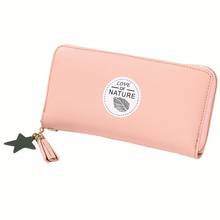 Women Long Clutch Wallets Female Cute Feather PU Leather Phone Purses Famous Designer Lady Cards Holder Wallet Coin Purse 2024 - buy cheap