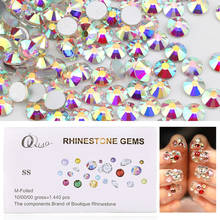 1440pcs SS3-SS20 Clear AB Nail Art Rhinestones For Nails design 3D Manicure Decoration Shiny Non Hotfix Flatback Crystal 2024 - buy cheap