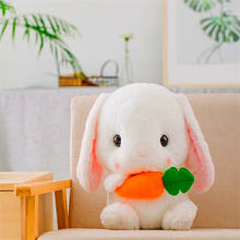 Conejo blanco suave de 50CM con zanahoria naranja, muñeco de juguete de peluche de estrella 2024 - compra barato