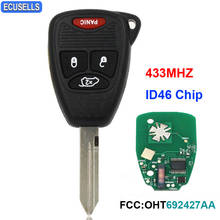 3+1/4 Button Remote Smart Car Key ID46 Chip 433MHZ for Chrysler for Dodge for Jeep FCC: OHT692427AA (Small Button) Uncut Blade 2024 - buy cheap