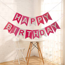 Multi temas feliz aniversário banner chá de fraldas decorações da festa de aniversário cabine da foto feliz aniversário bunting guirlanda bandeiras 2024 - compre barato