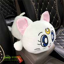 Luna kitty gato universal braço do carro caixa de tecido criativo dos desenhos animados bonito tecido caixa titular interior do carro produtos acessórios do carro 2024 - compre barato