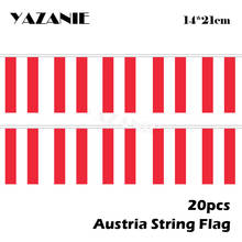 YAZANIE 14*21cm 20 piezas de 5 metros de poliéster impreso Austria de banderas de decoración del hogar Banner austriaco colgante bandera 2024 - compra barato