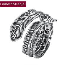 Indians Feather Ring Pure 925 Sterling Silver Fashion Jewelry Women Men Ring 2021 New Designer Anillos Ajustables Para Mujer R53 2024 - buy cheap