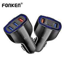 FONKEN Car USB Charger For Phone Quick Charge QC3.0 Type C Mobile Phone Fast Charging Adapter For Samsung Xiaomi 9 Redmi iPhone 2024 - buy cheap