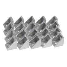 Fixador de suporte de alumínio 20x20 l, ângulo de encaixe em ângulo, 20 peças, compatível com 2020 perfil de alumínio industrial 2024 - compre barato