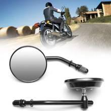 Evomosa 8mm Motorcycle Mirrors Short Stem 3"Round Black Rearview Mirror For Harley Dyna Bobber Chopper Old School 1982-2018 Up 2024 - buy cheap