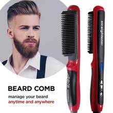 Cepillo de Peine multifuncional para hombres, alisador rápido de barba, rizador, gorra de exhibición, herramienta de belleza para estilismo del cabello 2024 - compra barato