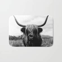 HOT Bathroom Rugs Scottish Highland Animal Bath Mat Flannel Absorbent Non Slip Doormat Entrance Door Bath Room Mats 2024 - buy cheap