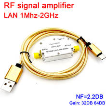 Lna amplificador de sinal 1mhz-2000mhz, 32db, 64db, ganho nf, 2.2db, amplificador de sinal rf de baixo ruído, amp f/ham, sdr, rádio fm 2024 - compre barato