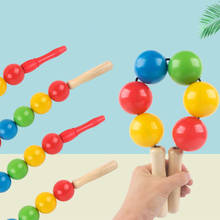 53cm Wooden Handle Pulling The Ball Kindergarten Sensory Toy for Children Indoor Outdoor Sports Games Arm Power Balls Boys Gifts 2024 - buy cheap