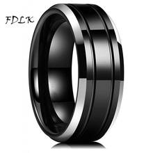 Модное черное двойное кольцо из нержавеющей стали для мужчин, ювелирные изделия, высокое качество, обручальное свадебное кольцо, Подарок на годовщину 2024 - купить недорого