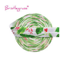 BRISTLEGRASS-rollo de 100 yardas, 5/8 ", 15mm, flor, hoja de palma, estampado FOE Foldover, licra, banda de pelo, lazo para el cabello, vestido, costura DIY 2024 - compra barato