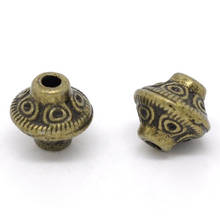 8Seasons Zinc Based Alloy Spacer Beads Bicone Antique Bronze Carved Vintage DIY Gift About 6mm x 6mm, Hole:Approx 1.6mm, 100 PCs 2024 - buy cheap