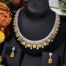 Godki-conjunto de joias de luxo feminino, 2 peças quadrados, com zircônia cúbica, conjunto de joias de casamento 2024 - compre barato