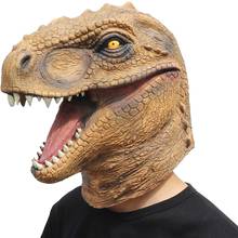 Halloween traje festa animal cabeça máscara dinossauro cosplay máscara facial halloween carnaval festa adereços presente para os homens crianças masquerade 2024 - compre barato