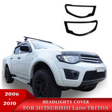 Cubierta de faros delanteros de coche, embellecedor para Mitsubishi L200 Triton 2006 2007 2008 2009 2010 2024 - compra barato