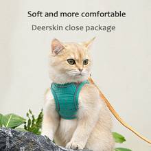 Cat Dog Harness Leash Set Suede Adjustable Comfort No Pull Puppy Vest Harnesses For Cat Dogs Outdoor Travel Walk Pet Chest Strap 2024 - buy cheap