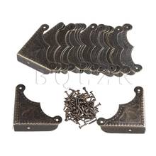 BQLZR 20pcs 39x9mm Bronze Box Corner Protector Iron Desk Edge Cover Leaves Pattern 2024 - buy cheap