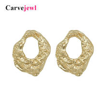 Carvejewl stud earring hammered irregular big round earrings jewelry for women girl gift 2019 spring style hot sale fashion 2024 - buy cheap